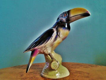 Jema Holland - Sculpture, Toekan - 22 cm - Émaillage irisé