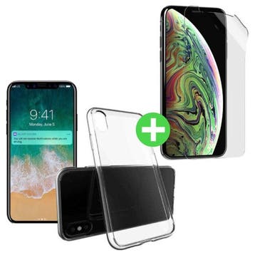 iPhone XS Max Transparant TPU Hoesje + Screen Protector, Verzenden