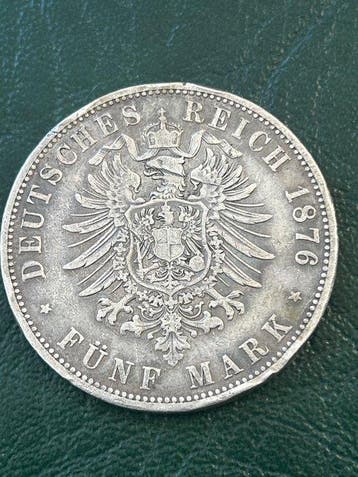 Duitsland, keizerrijk 5 Mark 1876 (Zonder minimumprijs)