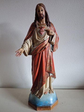 Escuela OLOT - sculptuur, Sagrado Corzón de Jesús con ojos