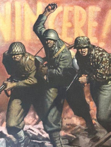 Italië - Militaire propagandakaart Boccasile; Italiaanse, Gelopen