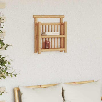 vidaXL Wandplank Muurmontage Naturel 40 x 13 x 44 cm Bamboe, Verzenden, Nieuw