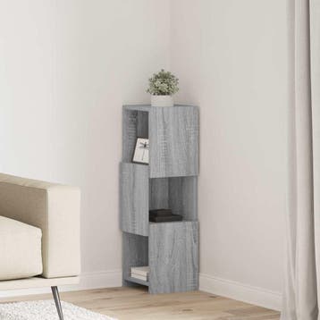 vidaXL Hoekkast 25,5x25x80cm Bewerkt hout Grijs Sonoma, Huis en Inrichting, Kasten | Overige, Verzenden, Nieuw