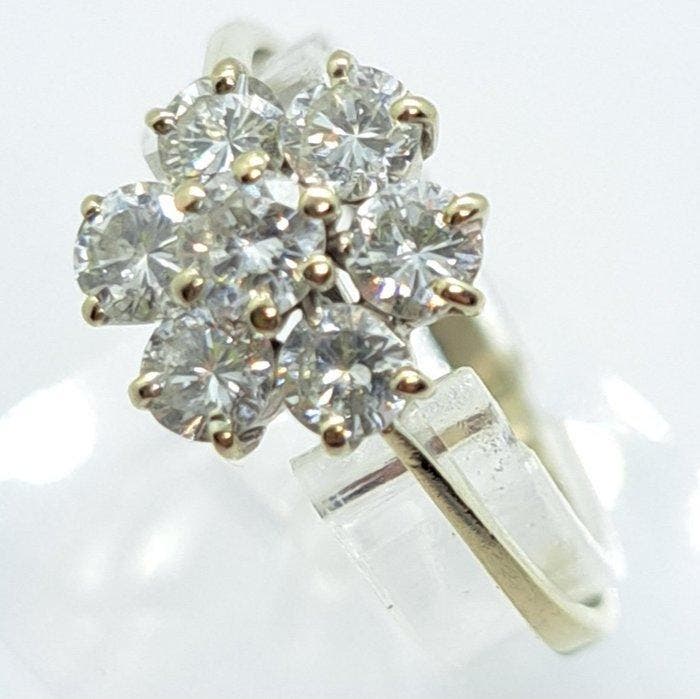 Ring - 18 karaat Witgoud Diamant (Natuurlijk) - Diamant, Bijoux, Sacs & Beauté, Bagues