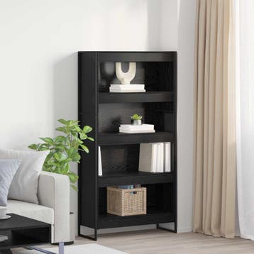 vidaXL Boekenkast 80 x 30 x 155 cm Bewerkt hout Zwart Eiken, Verzenden