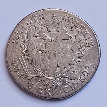 Polen, Congres Koninkrijk. Alexander I. 2 Zlotych 1816