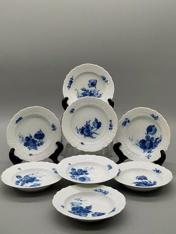 Assiette - Royal Copenhagen Blaue Blume Kleine Teller – 8er, Antiek en Kunst
