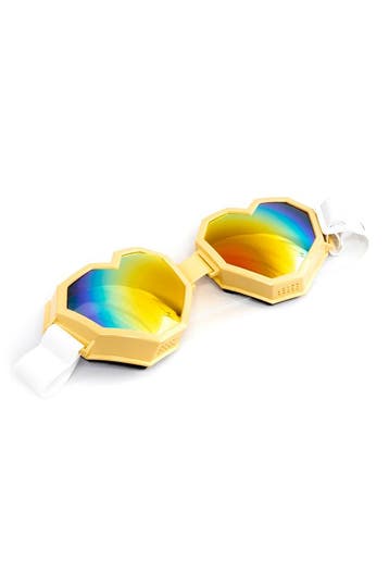 KIMU® Goggles Hartjes Skibril Bril Sunshine Geel Montuur Reg, Ophalen of Verzenden, Nieuw
