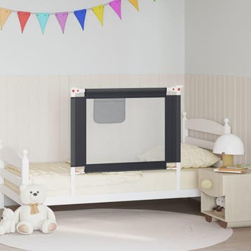 vidaXL Bedhekje peuter 90x25 cm stof donkergrijs, Verzenden, Nieuw