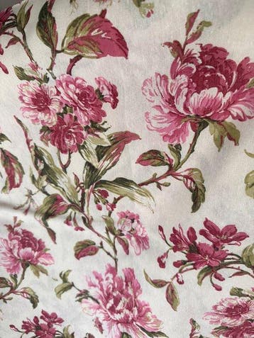 Tissu San Leucio à motif floral pivoines fuchsia - Textile -
