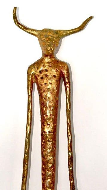 Abdoulaye Derme - sculptuur, Le Minotaure - 83 cm - Brons
