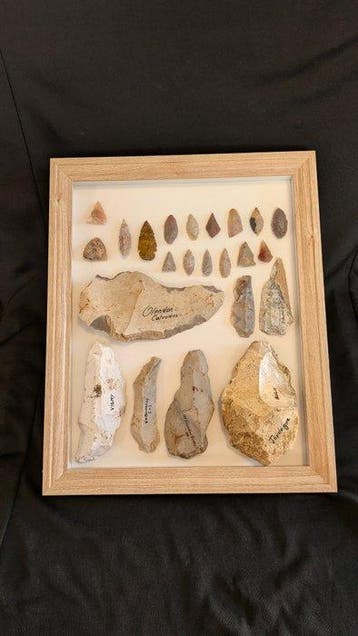 Paleolithisch Vuursteen collectie met betrekking tot het