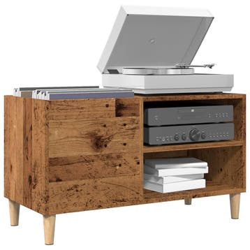 vidaXL Platenkast 84,5x38x48 cm bewerkt hout oud houtkleurig, Verzenden, Nieuw