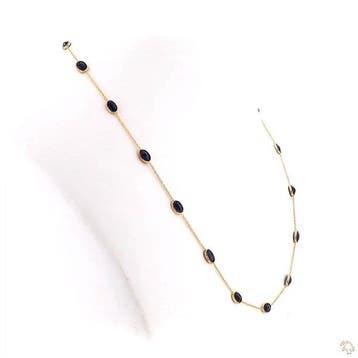 Halsketting - 14 karaat Geel goud - 9.35ct. tw. Saffier, Nieuw