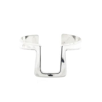 Zilveren slavenarmband met patroon; Maat S/M, Ophalen of Verzenden, Gebruikt, Zilver, Zilver