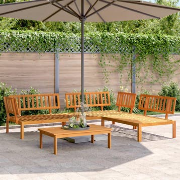 vidaXL 4-delige Loungeset pallet massief acaciahout, Verzenden
