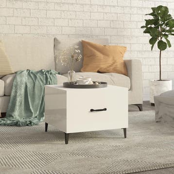 vidaXL Salontafel met metalen poten 50x50x40 cm hoogglans, Huis en Inrichting, Tafels | Salontafels, Verzenden, Nieuw