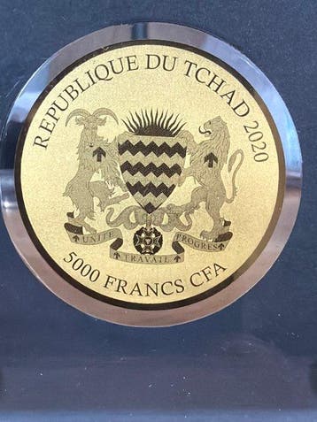 Tsjaad. 5000 Francs Tropische Zone Papagei 1/200 oz (.999), Postzegels en Munten