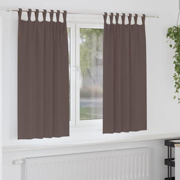 vidaXL Blackout Gordijnen met Ringen 2 st Donkerbruin 175 x, Verzenden, Nieuw