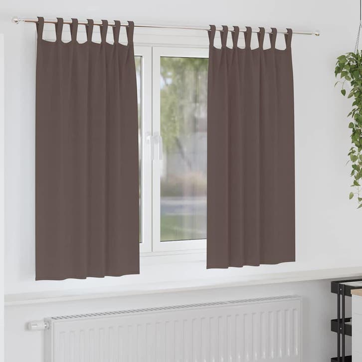 vidaXL Blackout Gordijnen met Ringen 2 st Donkerbruin 175 x, Maison & Meubles, Ameublement | Rideaux & Stores à lamelles, Envoi