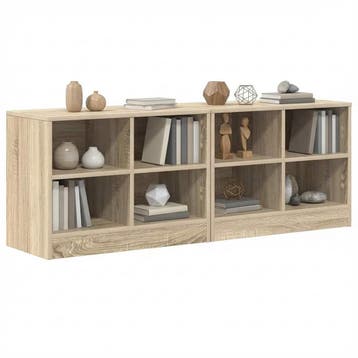 vidaXL Bedkast 2 st Sonoma Eiken 66 x 33 x 48 cm Bewerkt, Verzenden, Nieuw