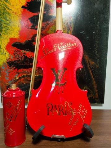 fp pop art - Louis vuitton violon et Capsule Rouge Metalic, Antiquités & Art