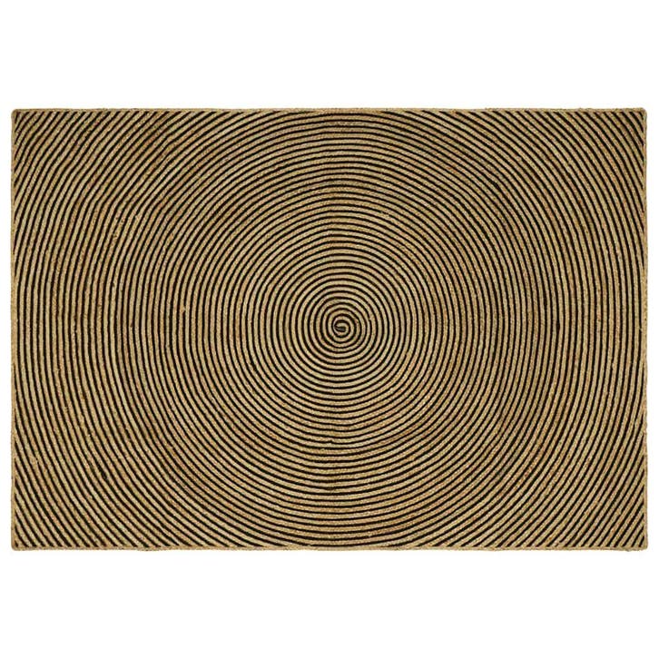 vidaXL Tapijt Natuurlijk en zwart 200 x 290 cm Jute, Maison & Meubles, Ameublement | Tapis & Moquettes, Envoi