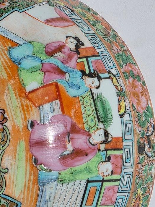 Kom - Porselein - Kanton Rozen Medaillon - É, Antiek en Kunst, Antiek | Glaswerk en Kristal