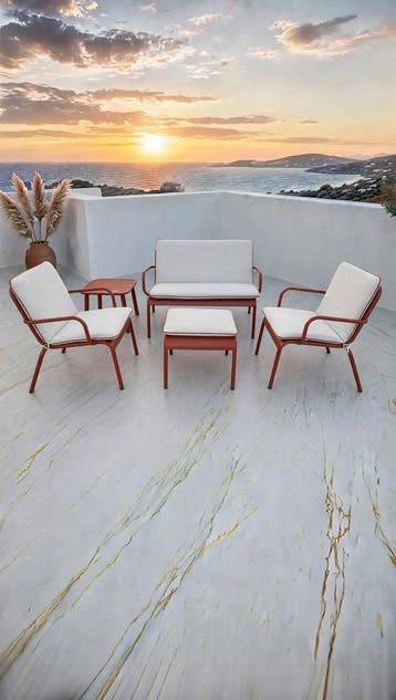 Luxe Loungeset aluminium met weersbestendige kussens 4 pe..., Ophalen of Verzenden, Nieuw