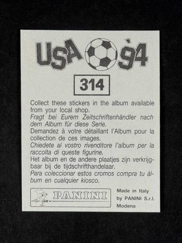 Panini USA 94 World Cup, - Roberto Baggio #314 - 1 Sticker -, Nieuw