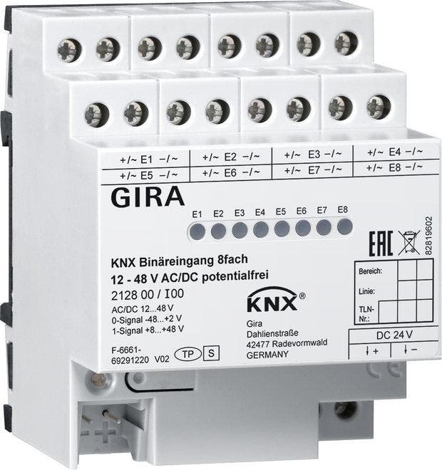 Gira KNX DIN-rail binair ingangsbussysteem - 212800, Doe-het-zelf en Bouw, Elektriciteit en Kabels, Verzenden