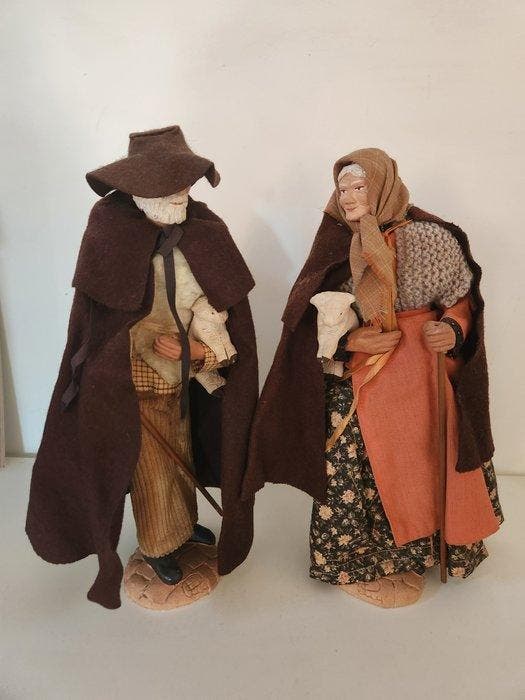 Di Landro - Beeldje - Santons de Provence - Couple de, Antiquités & Art, Antiquités | Livres & Manuscrits