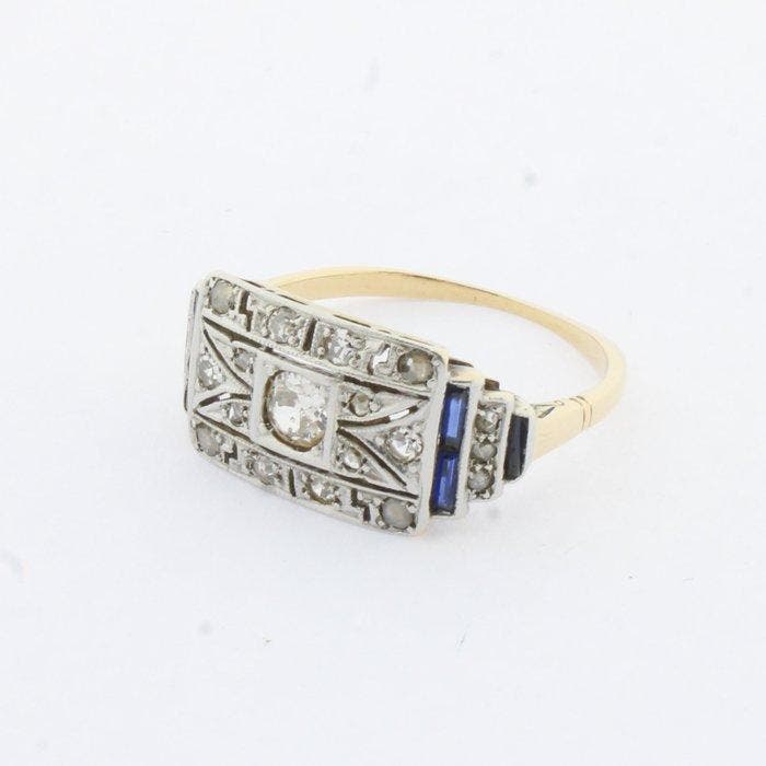 Zonder minimumprijs - Ring - 18 karaat Geel goud, Witgoud -, Bijoux, Sacs & Beauté, Bagues
