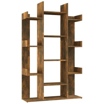 vidaXL Boekenkast 86x25,5x140 cm bewerkt hout gerookt, Huis en Inrichting, Verzenden, Nieuw