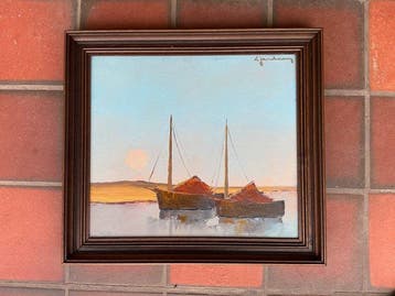 Leo Jordaens (1944-2000) - Zeilbootjes op het water, Antiek en Kunst