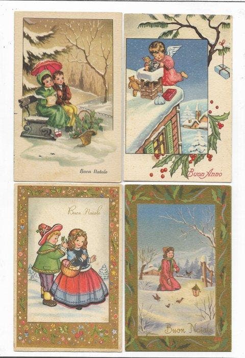 Italië - 45 wenskaarten: Fijne Kerstdagen, Gelukkig Pasen -, Collections, Cartes postales | Étranger