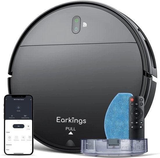 2dekans | Earkings Robotstofzuiger met Dweilfunctie - SMART, Doe-het-zelf en Bouw, Reinigingsmachines, Ophalen of Verzenden