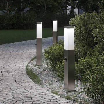 vidaXL Bolderverlichting met sensor 3 stuks 50 cm RVS IP44, Verzenden