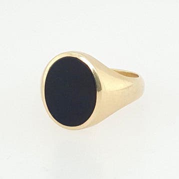 Zegelring - 14 karaat Geel goud Onyx