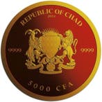 Tsjaad. 5000 Francs 2024 1 oz Chad Cannabis Royal Red 24k