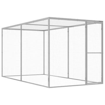 vidaXL Kattenkooi 3x1,5x1,5 m gegalvaniseerd staal, Dieren en Toebehoren, Verzenden, Nieuw
