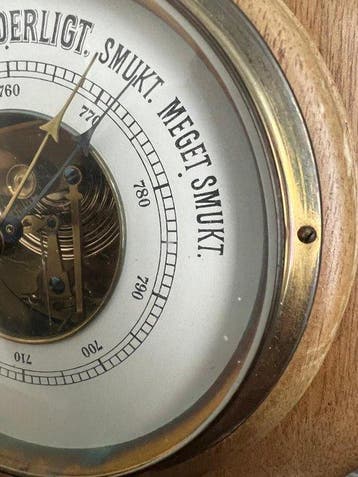 Genia Aneroid barometer - Messing, Hout, Glas - Vintage, Antiek en Kunst
