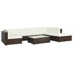 vidaXL 8-delige Loungeset met kussens poly rattan bruin, Verzenden, Nieuw, Loungeset