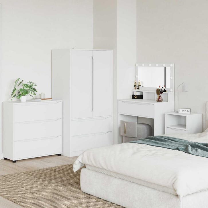 vidaXL Opbergkast Wit 80 x 31 x 81 cm Bewerkt hout, Huis en Inrichting, Kasten | Overige, Nieuw, Verzenden
