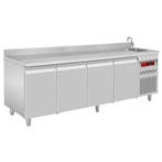Koelwerkbank | Spoelbak | 550L | 4 Deuren (1/1 GN) |, Verzenden