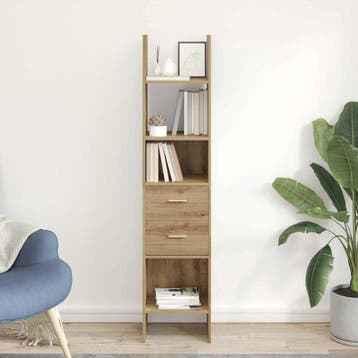 vidaXL Boekenkast 2-laags 40 x 35 x 180 cm Bewerkt hout, Verzenden, Nieuw