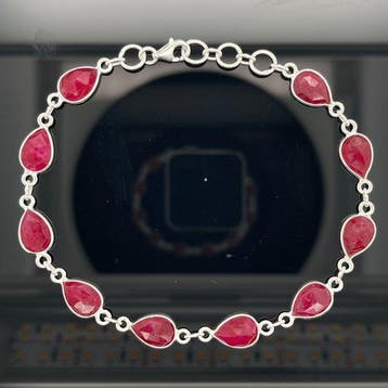 Zilver - Armband - Natuurlijke Ruby