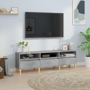 vidaXL Tv-meubel 150x30x44,5 cm bewerkt hout betongrijs, Verzenden, Nieuw