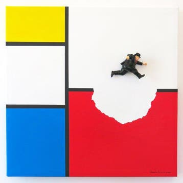 Dario Assisi - (Fat) Magritte in the Mondrian world 3d - The
