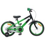 vidaXL Kinderfiets 16 Inch voor 4-6 jaar oud Groen Zwart, Verzenden